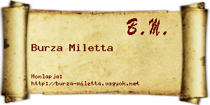 Burza Miletta névjegykártya